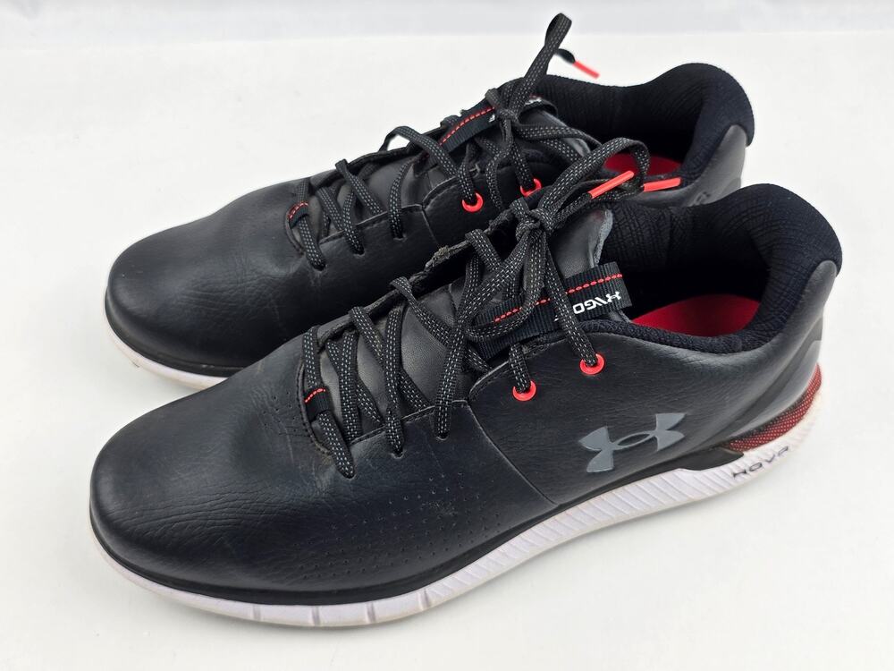 Under Armour Black & Hot Pink HOVR Golf Shoes Men's size 9.5 M good cond.